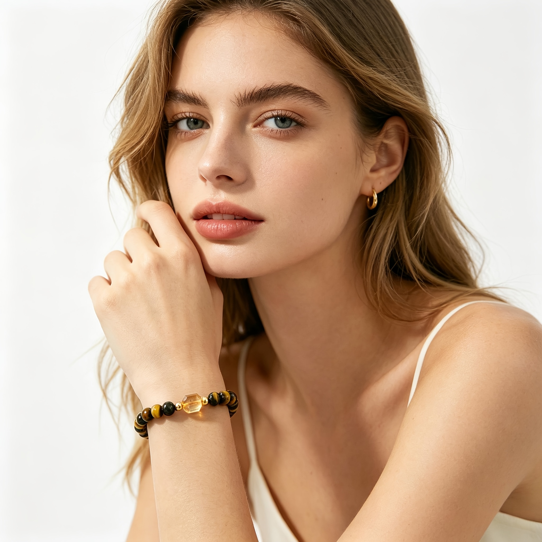 Women's Tiger's Eye Amber Bracelet for Wealth Attraction